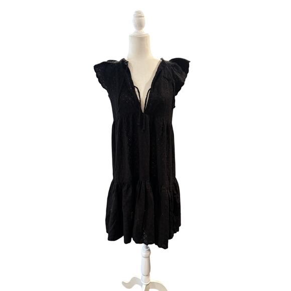 INDIA COLLECTION BY EMMERSON FRY Angel Dress-Black Eyelet Cotton Size M/L - Picture 1 of 7